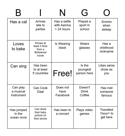 31Party - Bingo 2 Bingo Card
