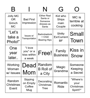 Hallmark Bingo! Bingo Card