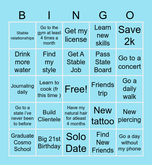 Maddie’s 2026 Bingo Card Bingo Card