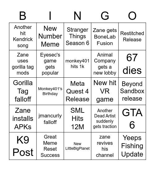 2026 Bingo Card