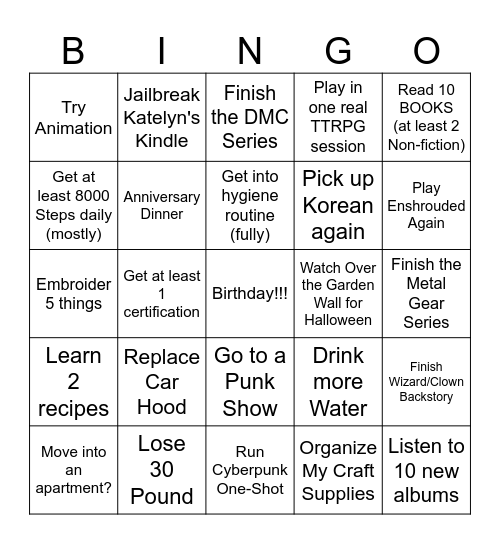 2026 Bingo Card