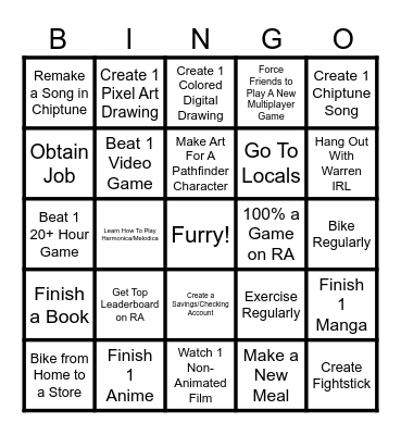 2026 New Years Bingo Card