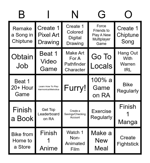 2026 New Years Bingo Card
