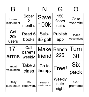 2026 Bingo Card