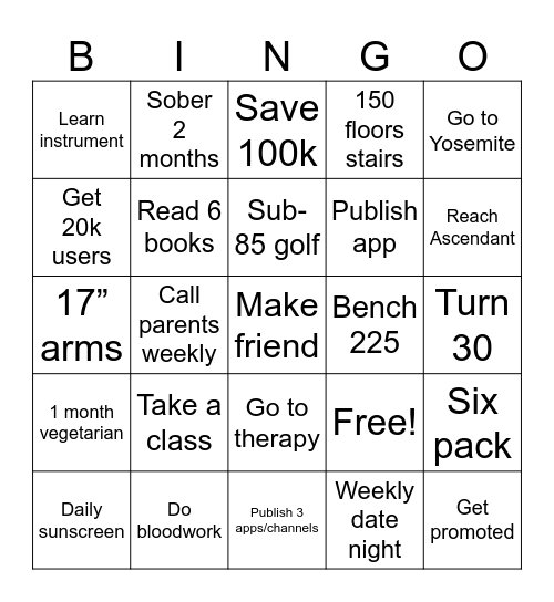 2026 Bingo Card