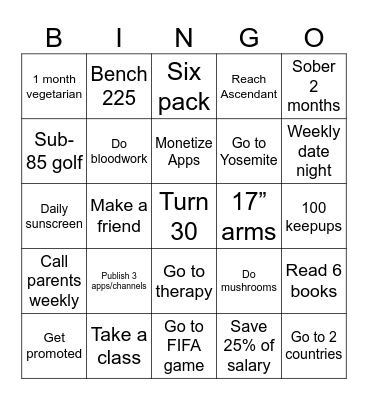 2026 Bingo Card