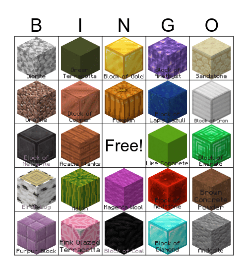 Block Bingo Card