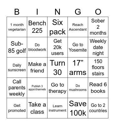 2026 Bingo Card