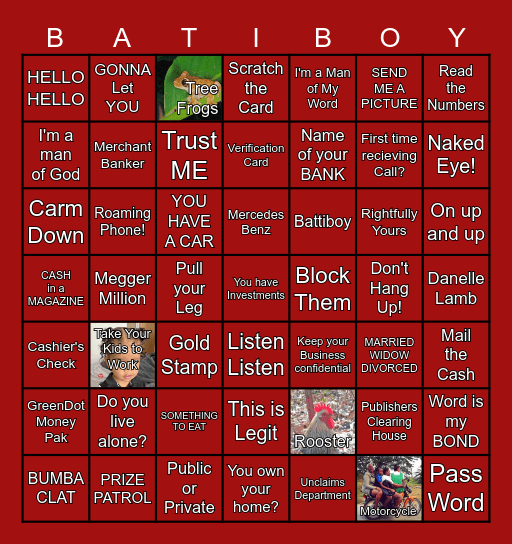 PCH SCAMMER HARDCORE Bingo Card