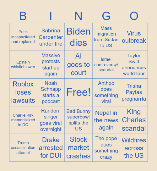2026 BINGO Card