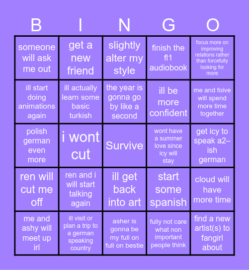 2026 Predictions Bingo Card