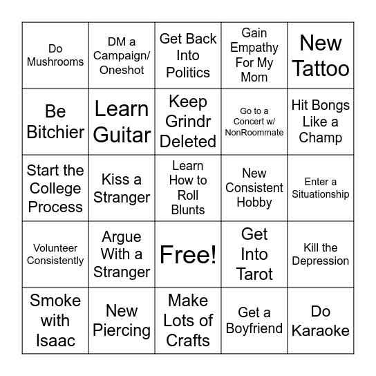2026 Bingo Card