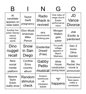 Vicki’s 2026 Bingo Card Bingo Card