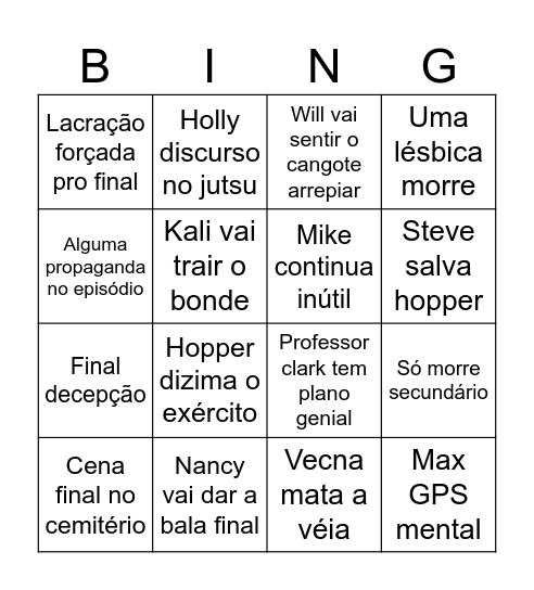 Mundo Enrustido Bingo Card