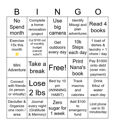 January 2026 BINGO Card