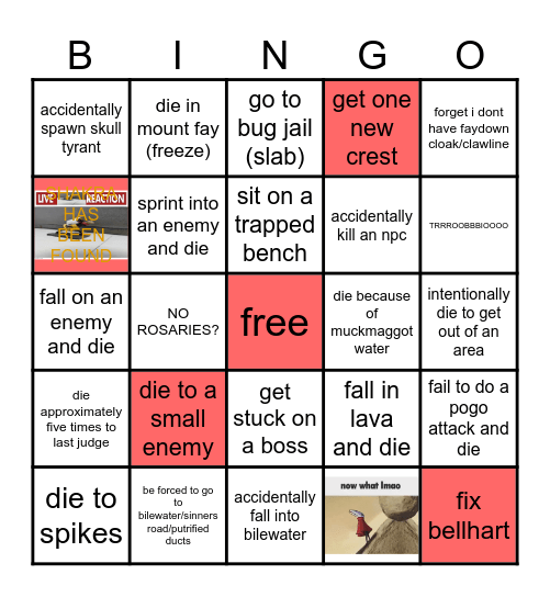 SILKSONG BINGO Card