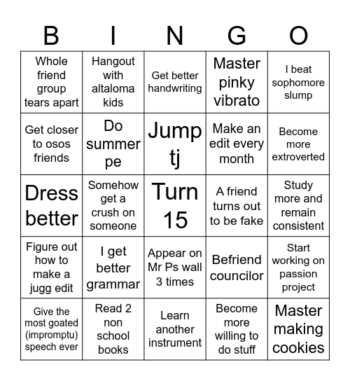 Realistic bingo Card
