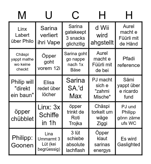 Big Baba Bubu Bingo Card