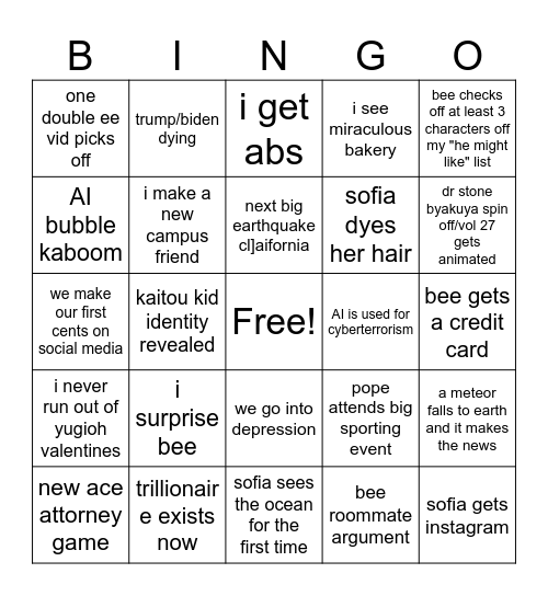 2026 BINGBING Bingo Card