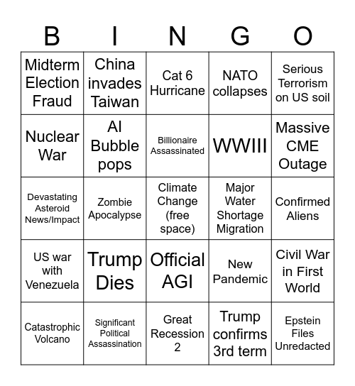 2026 Bingo Card