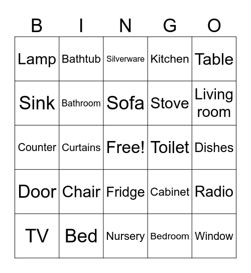 House Bingo Card