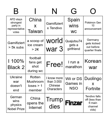 Eponator Bingo 2026 Bingo Card