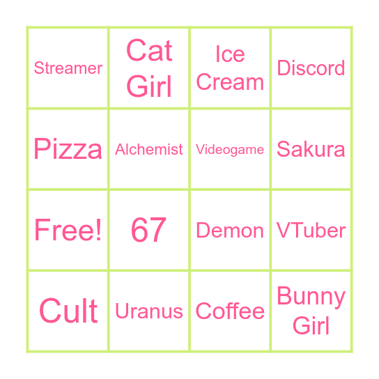 Infinite Craft Bingo Card