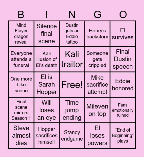 Sabrin's Bingo Card