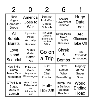 2026! Bingo Card