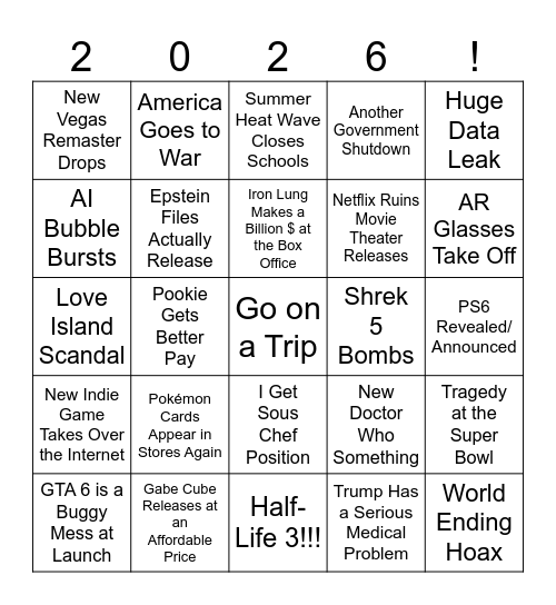 2026! Bingo Card