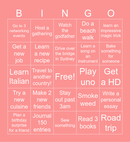 2026 BINGO Card