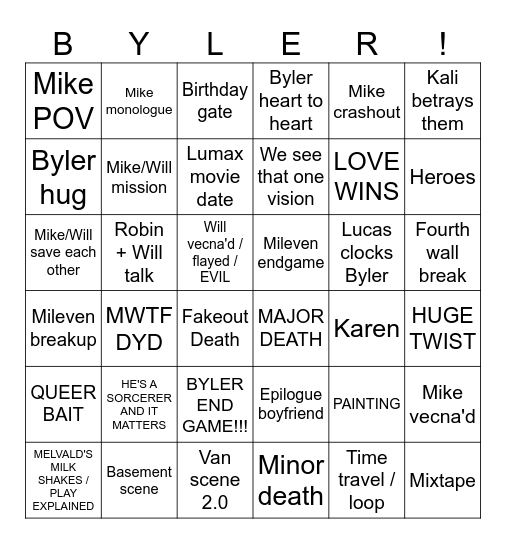 BYLERINGO 2 Bingo Card