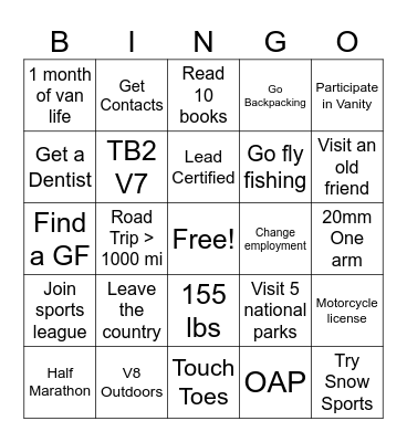 2026 Bingo Card