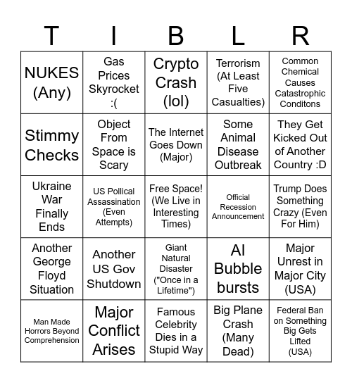 2026 Happening Bingo Card