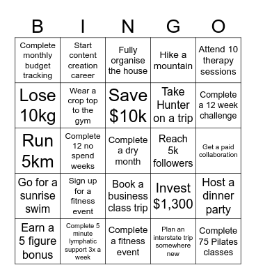 INDY’S 2026 Bingo Card