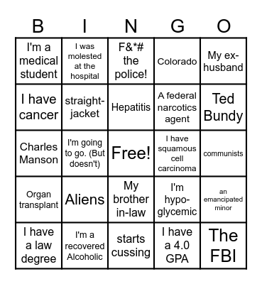 Patty Bingo Card
