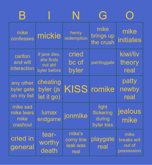 BYLER BINGO Card