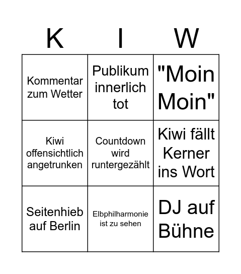 Silvester Bingo Card