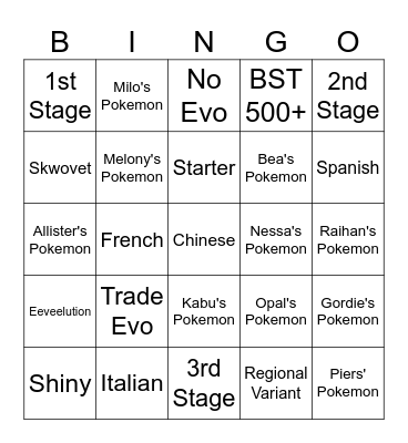 Surprise trade (Sword) Bingo Card