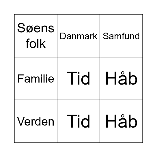 Nytårsbingo 2025 Bingo Card