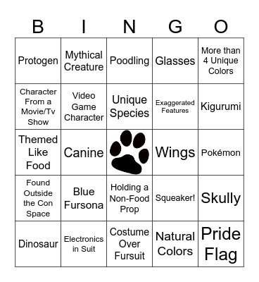 Fursuit Bingo (By: Drawingnotbook/Corndog) Bingo Card