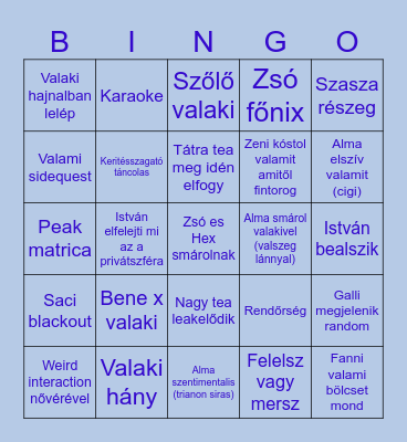 2025 Szilveszter bingo Card