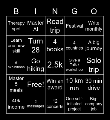 2026 Bingo Card