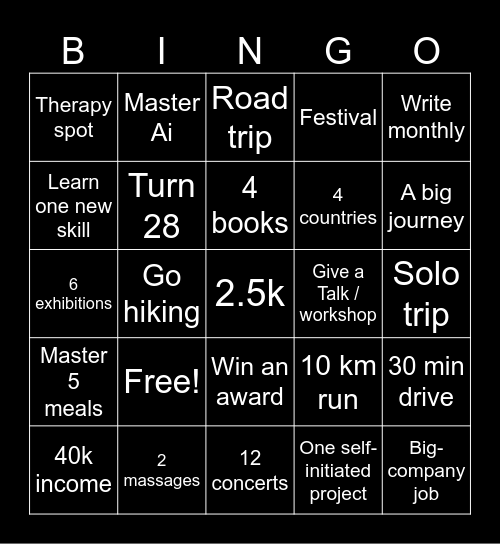 2026 Bingo Card
