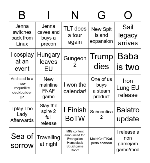 2026 BINGO Card