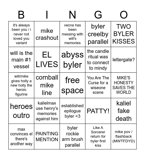 ky's st finale bingo! Bingo Card