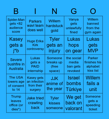 Lukas 2026 Bingo Card