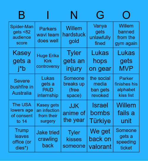 Lukas 2026 Bingo Card