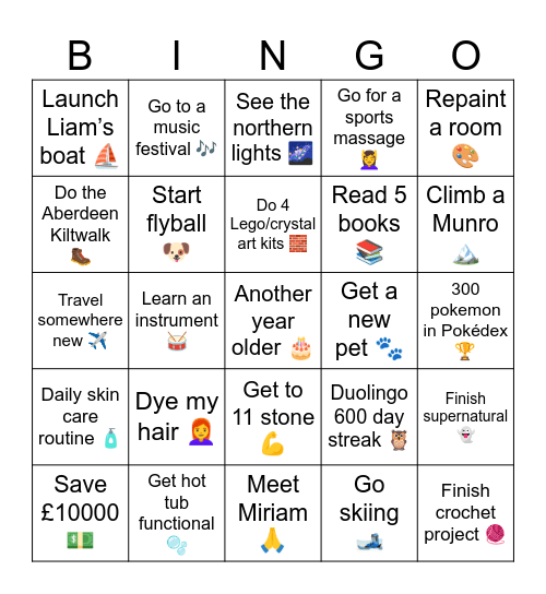 2026 Bingo Card