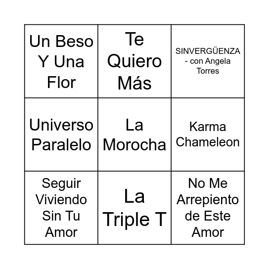 ¡BINGO MUSICAL! Bingo Card